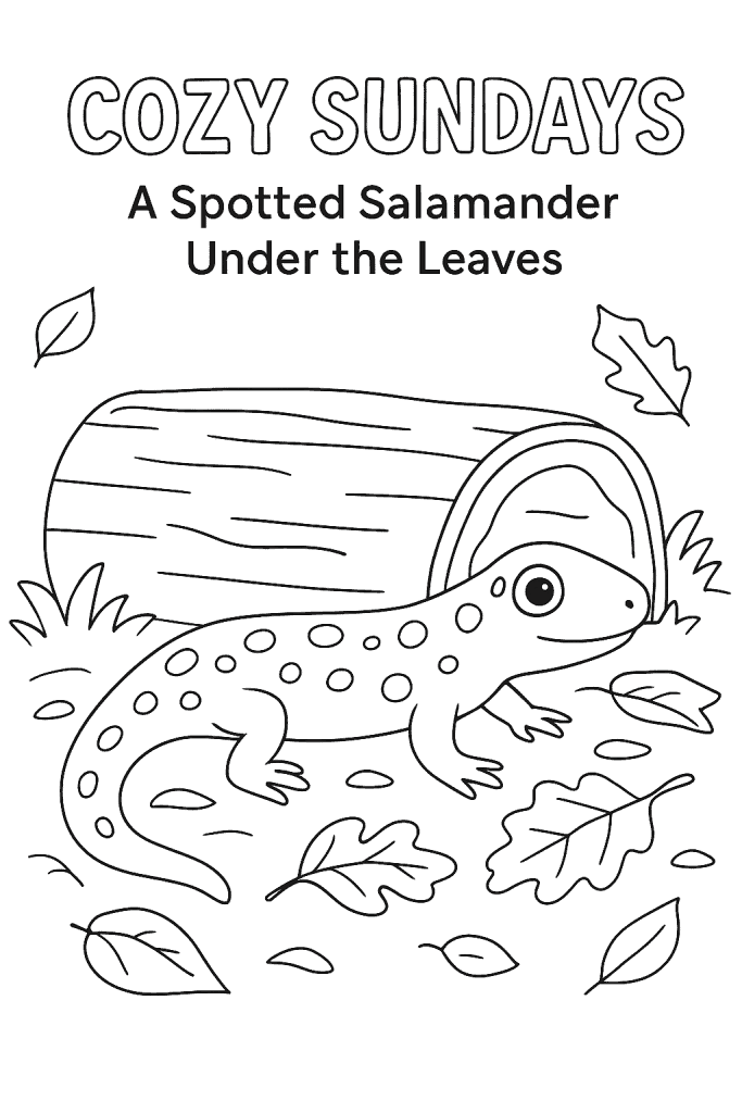 A Spotted Salamander Under the Leaves